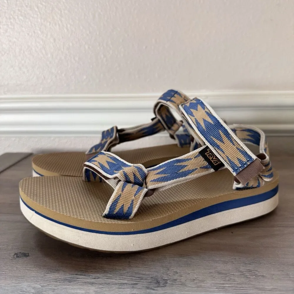 Teva Midform Universal Womens Size 6 Halcon Dark Blue Sandals 1090969 Aztec